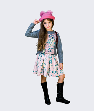 girls cream party dress with jacket & hat (copy)