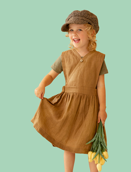 girls casual checked shirt with denim skirt set (copy)